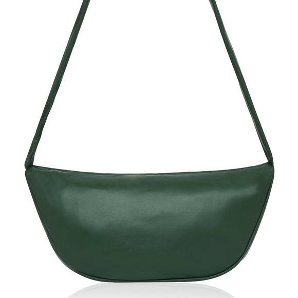 St Agni Soft Leather Crossbody Crescent - Green - Picture 9 of 11